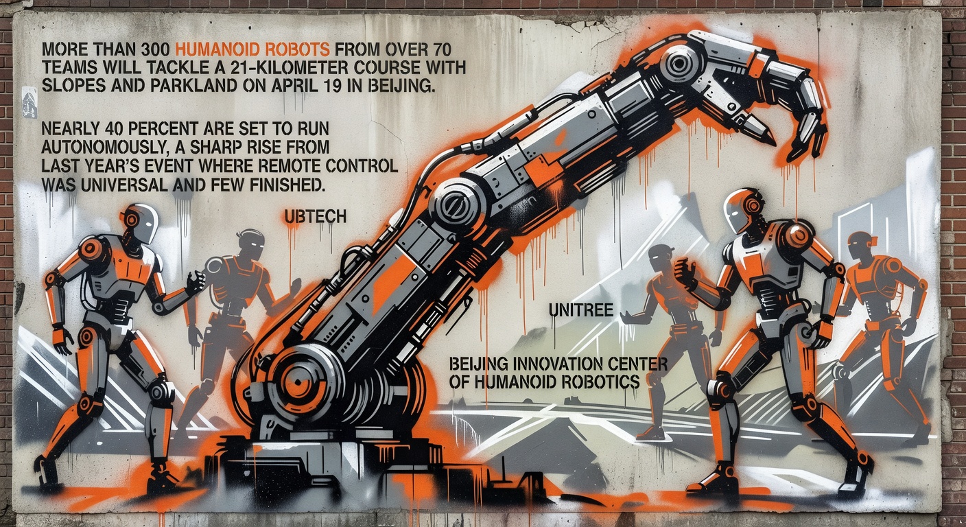 Humanoid Robots Race in Beijing Half-Marathon